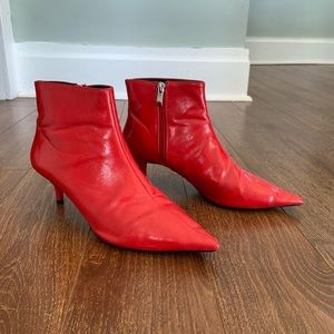 Zara Red Patent Ankle Boots